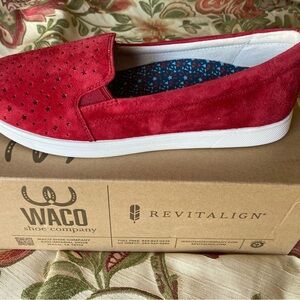 Women's Red Slip-On Sneakers